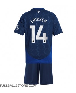 Günstige Manchester United Christian Eriksen #14 Auswärts Trikotsatzt Kinder 2024-25 Kurzarm (+ Kurze Hosen)